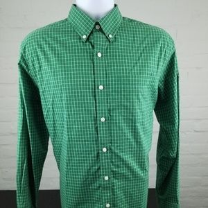LL BEAN Mens Green Windowpane Sz M Traditional Fit